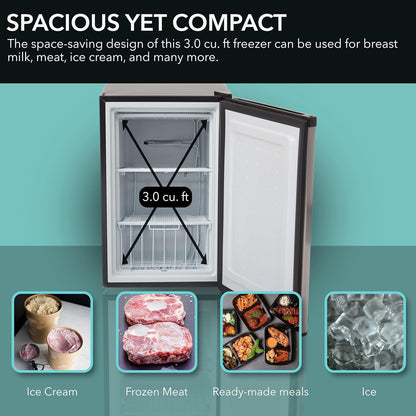 CUF-301SS Energy Star 3.0 Cubic Feet Upright Freezer, 3, Stainless Steel